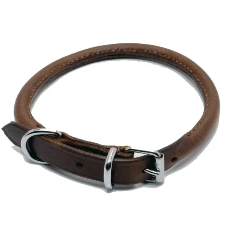 Ancol Heritage Chestnut Leather Round Collar