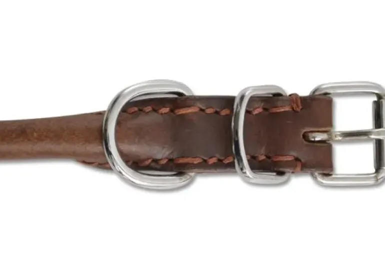 Ancol Heritage Chestnut Leather Round Collar