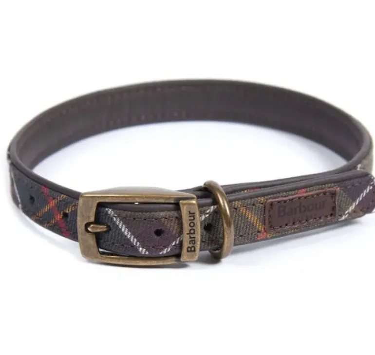 Barbour Classic Tartan Leather Dog Collar