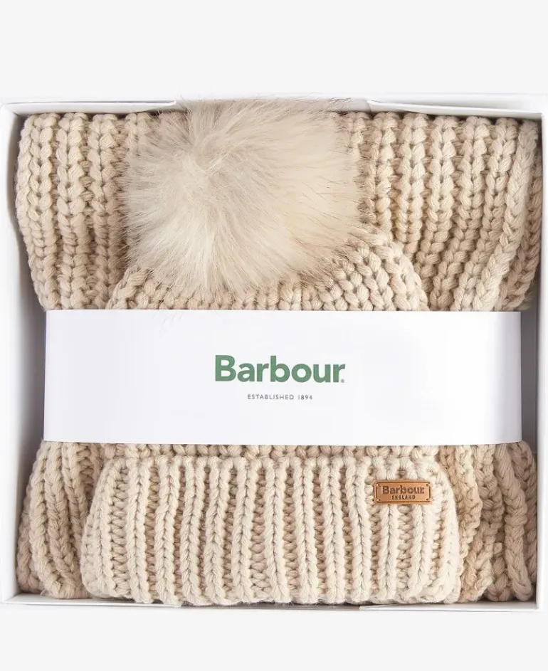 Barbour Saltburn Beanie & Scarf Gift Set