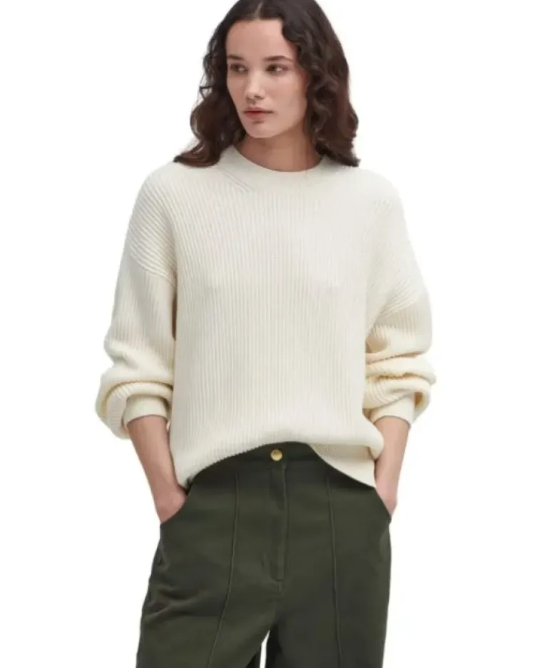Barbour Womens Rib Stitch Crew Knit Jumper
