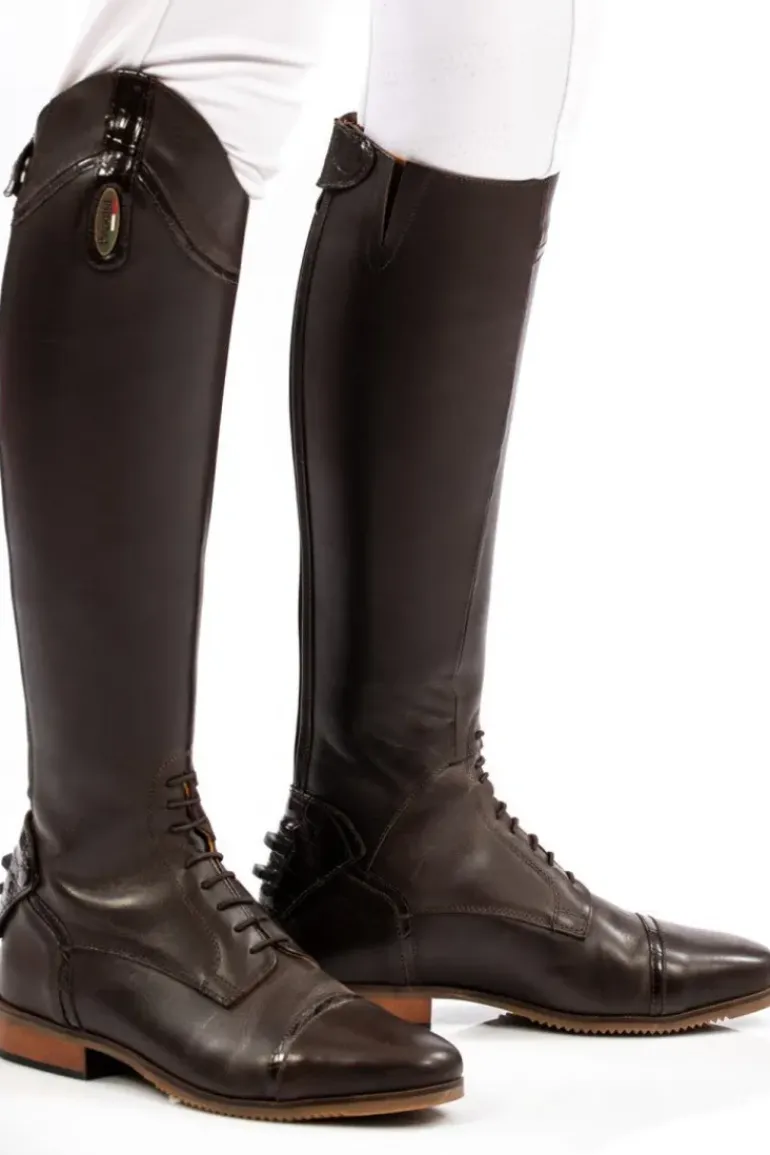 Brogini Florence Vogue Croc Field Boot - Brown (SIZES 42-46)