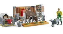 Bruder Cow & Calf Barn with Farmer