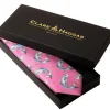 Clare Haggas Gents Tie Catch and Release Salmon Pink