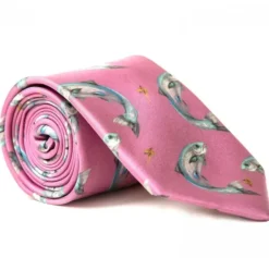 Clare Haggas Gents Tie Catch and Release Salmon Pink