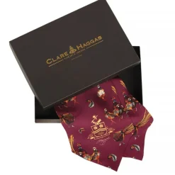 Clare Haggas Here Come The Girls Game Birds Cravat Mulberry