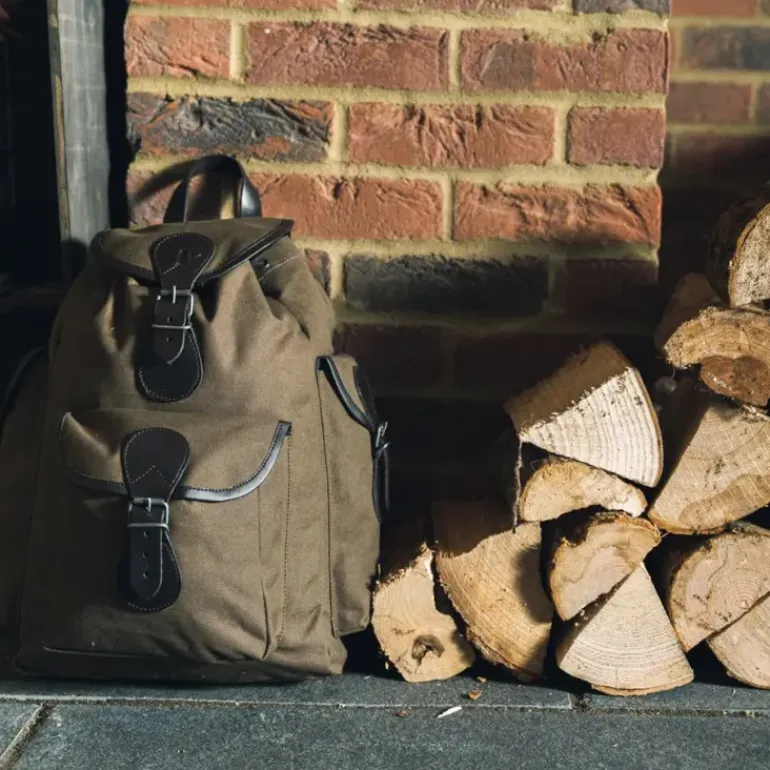 Cotton & Leather Rucksack by David Nickerson