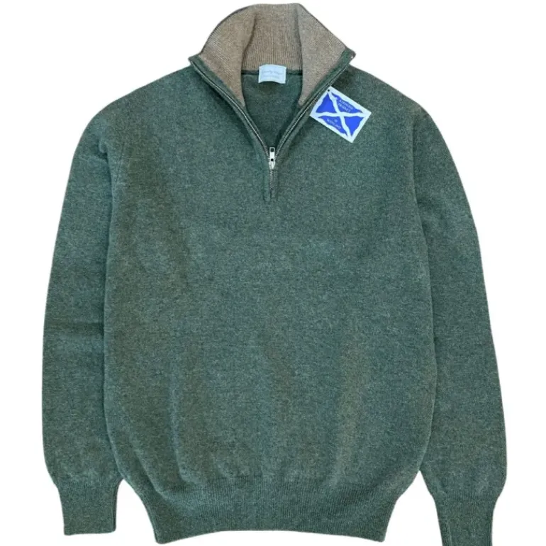 Country Ways Scotland Men's Lambswool 3/4 Zip Neck Sweater