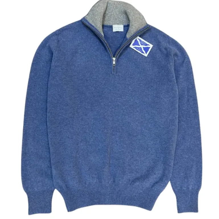 Country Ways Scotland Men's Lambswool 3/4 Zip Neck Sweater