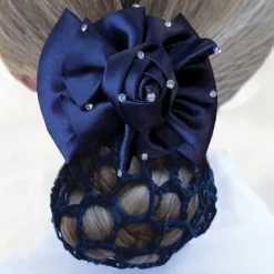 Equetech Crystal Dressage Rosette Ribbon Bow & Net