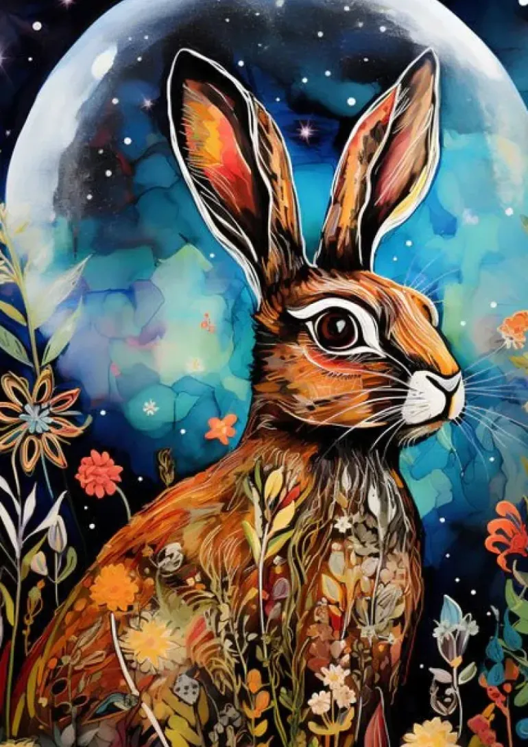 Greeting Card - Hare Dreams by A.K. Skipsey