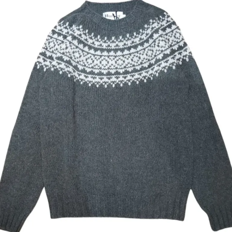 Harley of Scotland Men's Chunky Yoke Crew Neck