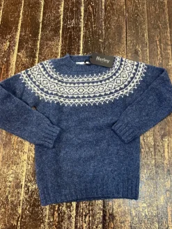 Harley of Scotland Men's Chunky Yoke Crew Neck
