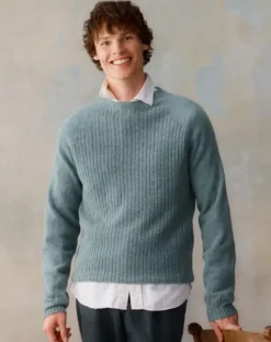 Harley of Scotland Men's Fine Cable Knit Crew
