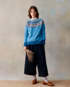 Harley of Scotland Women's Fair Isle Yoke Sweater