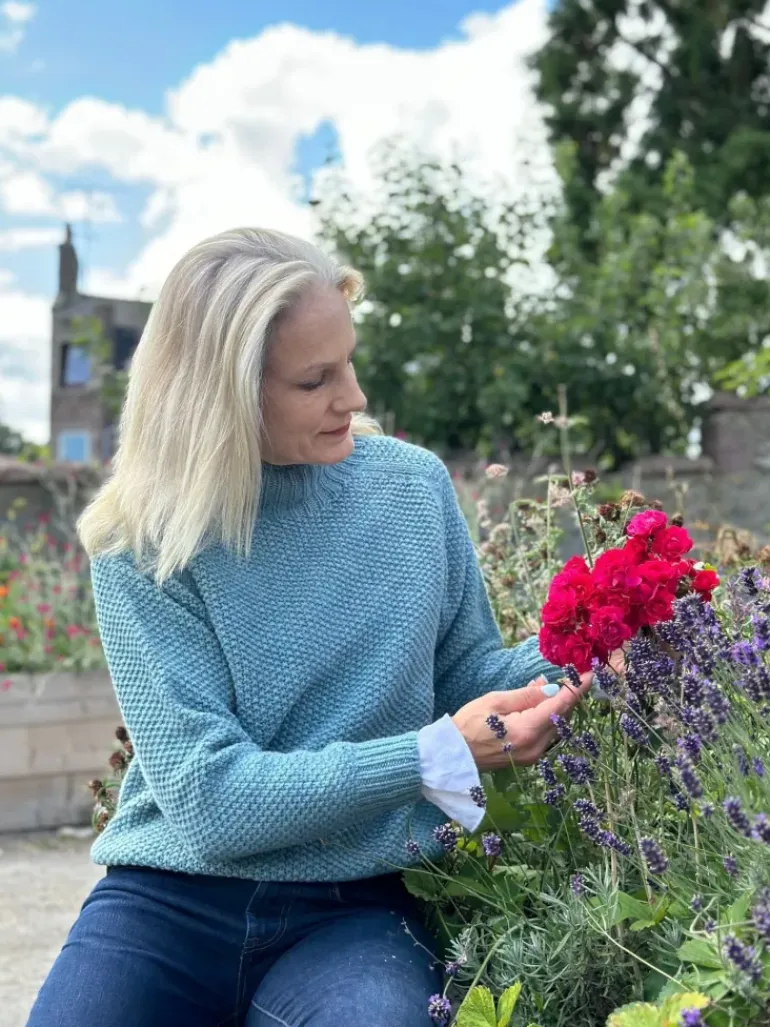 Harley of Scotland Women's Turtle Neck Moss Knit