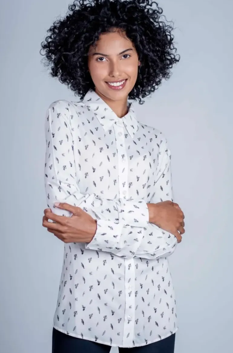 Hartwell Lydia Shirt Grey Birds