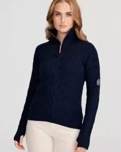 Holebrook Sweden Women's Valborg Knitted Windproof T-Neck Sweater