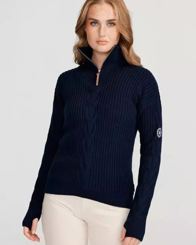 Holebrook Sweden Women's Valborg Knitted Windproof T-Neck Sweater