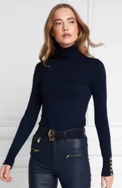 Holland Cooper Buttoned Knit Roll Neck