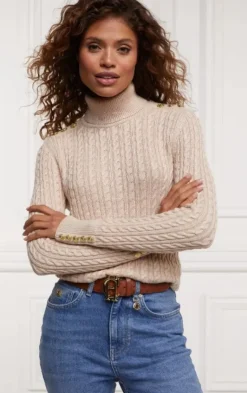 Holland Cooper Women's Seattle Roll Neck Cable Knit Jumper