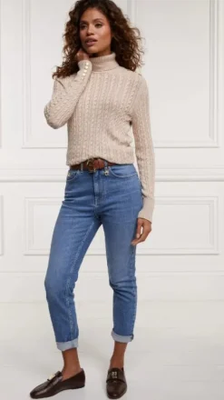 Holland Cooper Women's Seattle Roll Neck Cable Knit Jumper