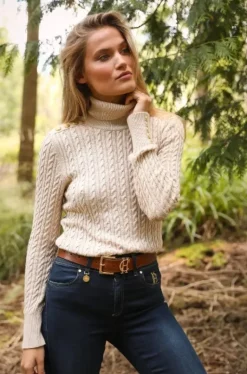 Holland Cooper Women's Seattle Roll Neck Cable Knit Jumper