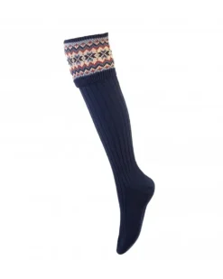 House of Cheviot Lady Fairisle Sock Navy