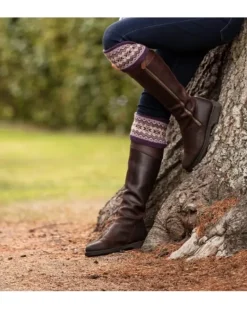 House Of Cheviot Lady Fairisle Sock Thistle