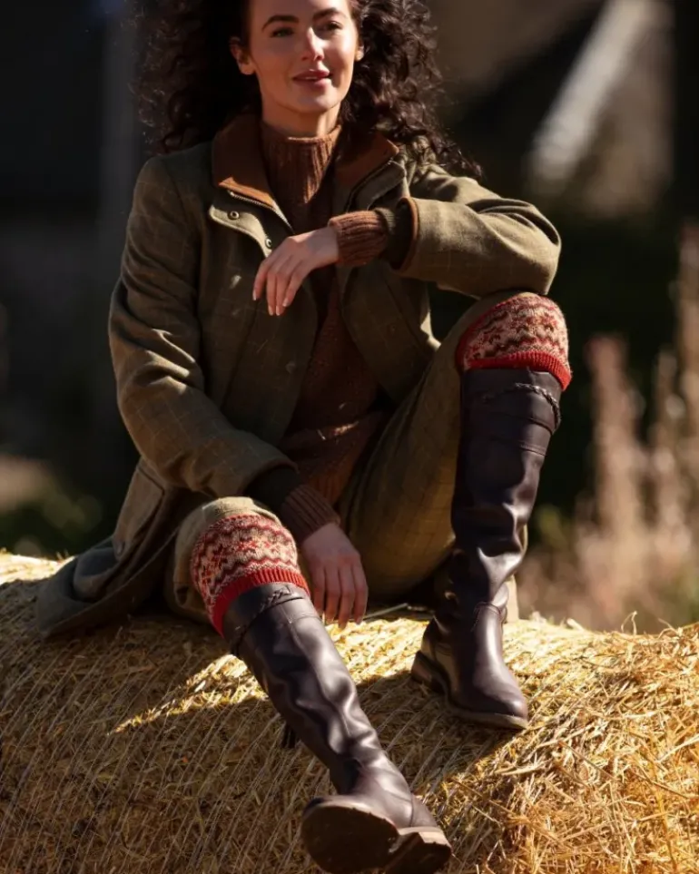 House of Cheviot Lady Fairisle Sock Chestnut