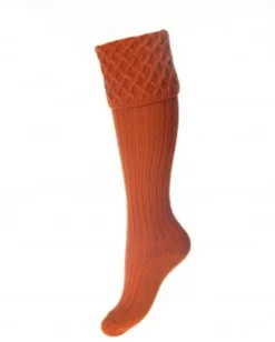 House Of Cheviot Lady Rannoch Sock Burnt Orange