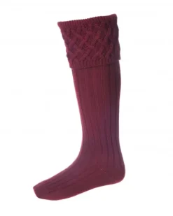 House Of Cheviot Men's Rannoch Sock Burgundy