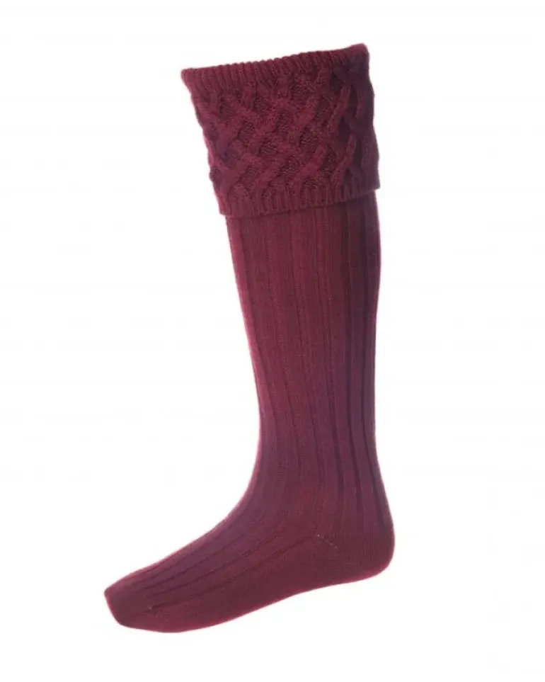 House Of Cheviot Men's Rannoch Sock Burgundy