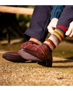 House Of Cheviot Men's Stripy Short Sock