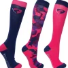 Hy Equestrian DynaForce Socks (Pack of 3) Pacific/Grey