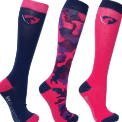 Hy Equestrian DynaForce Socks (Pack of 3) Pacific/Grey