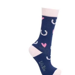 Hy Equestrian Pony Fantasy Bamboo Socks Little Rider - Pink/Navy