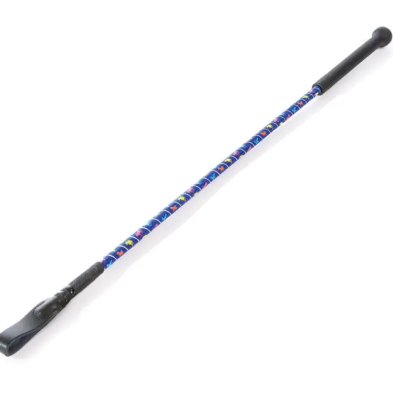 HY Equestrian Silver Riding Whip