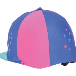 Hy Zeddy Three Tone Lycra Hat Silk Flamingo Pink/Turquiose/Cobalt Blue