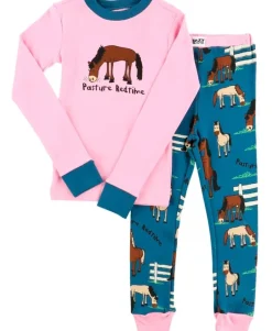 Lazyone Girls Pasture Bedtime Kids Pj Set Long Sleeve