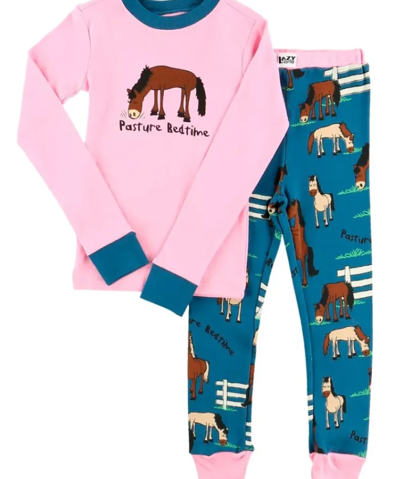 Lazyone Girls Pasture Bedtime Kids Pj Set Long Sleeve