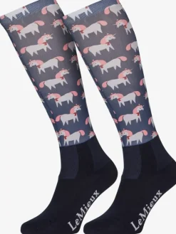 LeMieux Footsie Socks - Christmas Unicorns