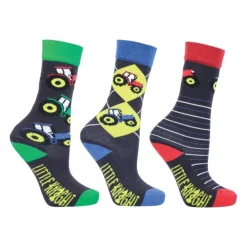 Little Knight Tractor Collection Bamboo Childrens Socks Size 8-12
