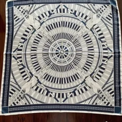 Sally Chapman Collection Silk Scarf Palais De Paris Navy