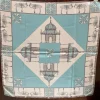 Sally Chapman Collection Silk Scarf Ponies & Pavillions Blue