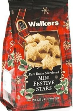 Walkers Pure Butter Shortbread Mini Festive Stars 125g